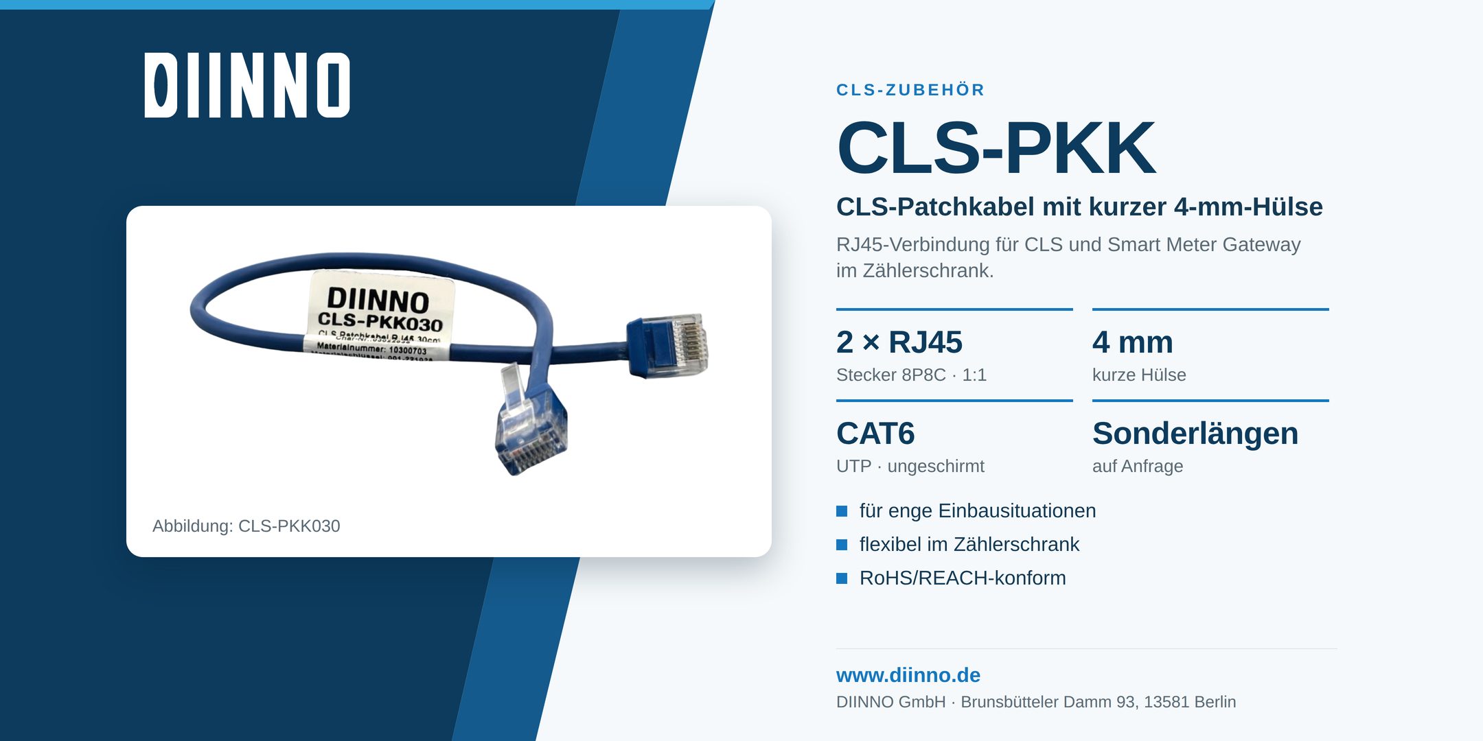 DIINNO CLS-PKK – CLS-RJ45-Patchkabel, Produktwerbebild