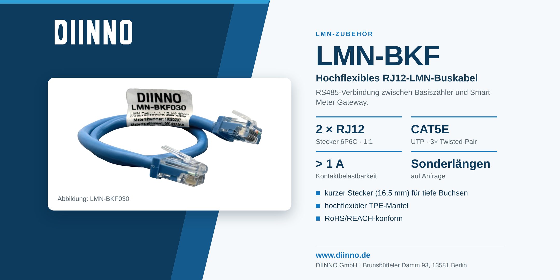DIINNO LMN-BKF – LMN-Bus-Kabel, Produktwerbebild